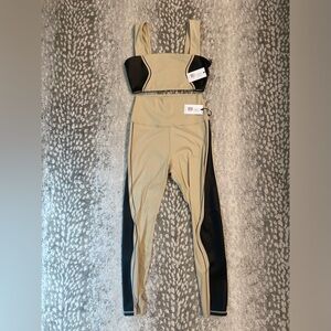 Women’s WE WORE WHAT- 2 Piece Set-Tan Leggings and bra